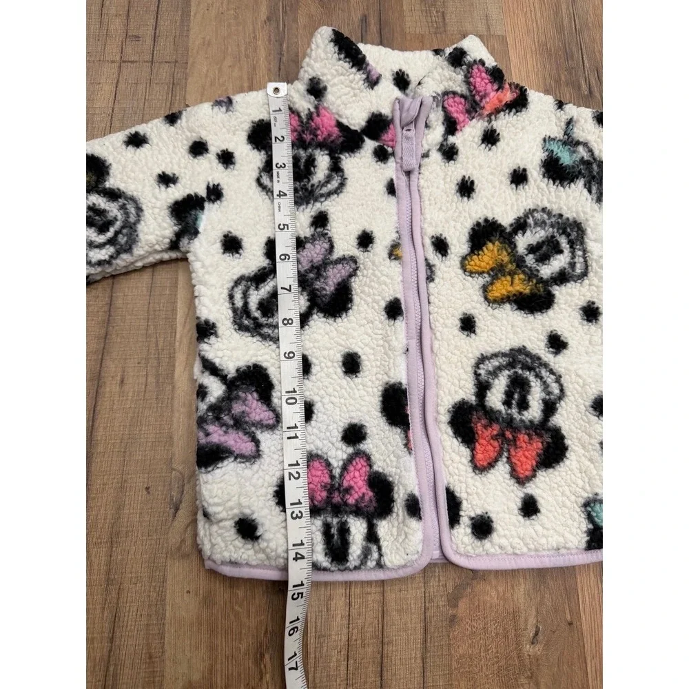 Disney Jumping Beans Minnie Mouse Sherpa Fleece Jacket Girls 3T Full Zip